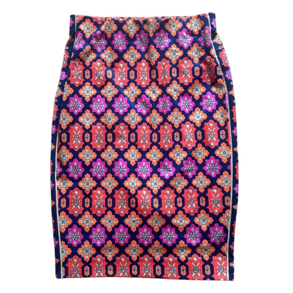 Gretchen Scott Designs Vibrant Geometric Midi pencil Skirt - Red, Pink, Blue 32